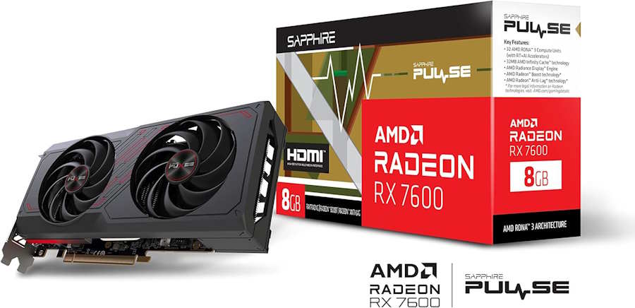 Sapphire Pulse AMD Radeon RX 7600 8GB